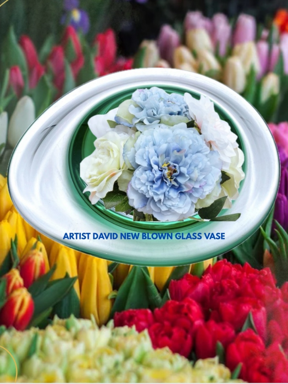 Blown Glass Sphere Planter